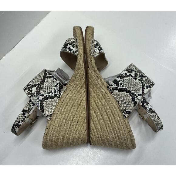 Kenneth Cole Wedge Snakeskin Espadrille Sandals Women's 9.5M Open Toe Slingback - Picture 11 of 15